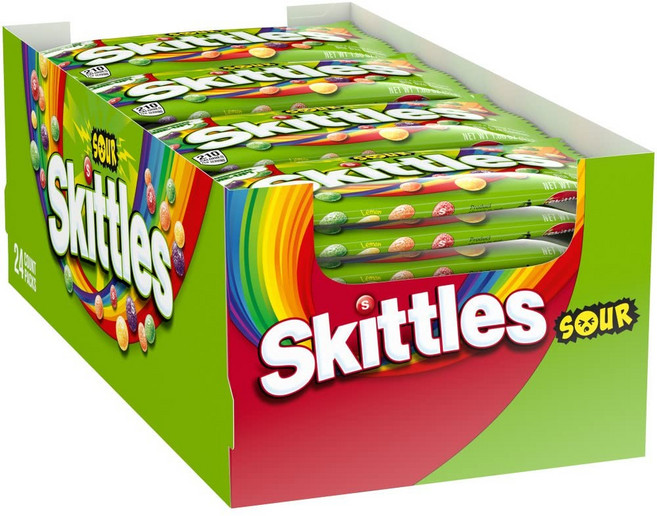 스키틀즈 바이트 사이즈 캔디 사우어, 51g, 24개