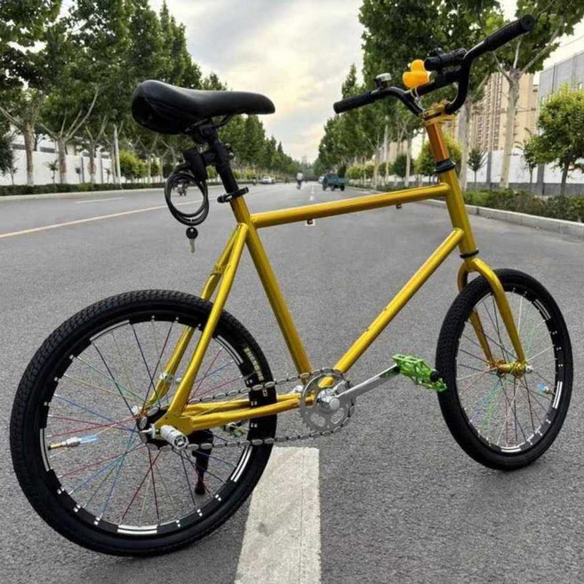 트릭 픽시자전거 묘기 윌리 BMX자전거 20인치, 1개, 녹색