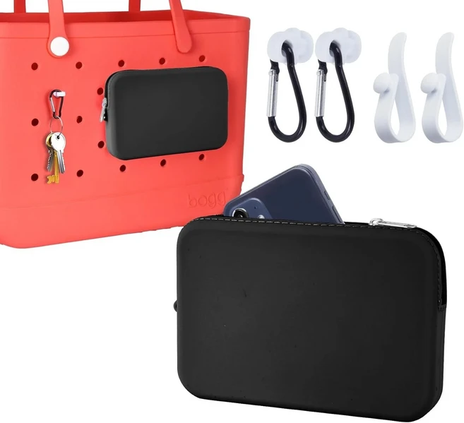 보그백용 실리콘 폰 홀더 액세서리 세트 (키홀더 2개 & 꽃 참 8개 포함) 소프트 인서트 지퍼 지갑, 01 CHINA, 06 E