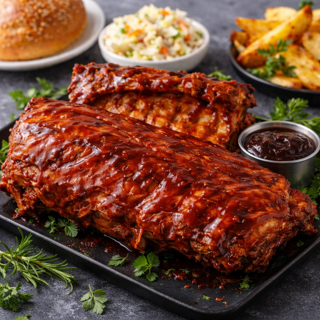 매우 부드러운 바베큐 폭립, 1개, 1200g