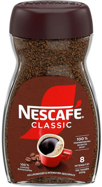 프랑스 네스카페 Nescafe Classic Instant Coffee 클래식 다크 로스트 인스턴트 커피, 1개, 200g, 1개입