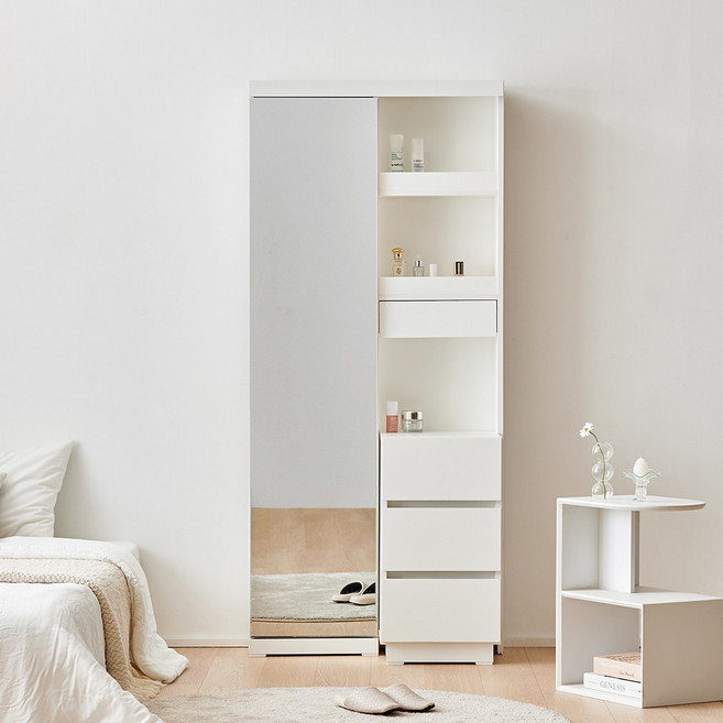 동서가구 몬드 전신거울 화장대 DF915612, 화이트