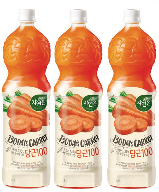 자연은 당근 주스, 1.5L, 3개