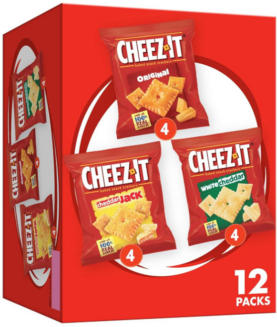 Cheez-It 베이크드 스낵 크래커 그레이트 포 온-더-고 3종 세트, 344g, 1개