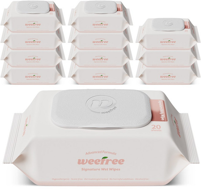 위프리 시그니처 엠보싱 휴대 아기물티슈, 12개, 20매, 75g