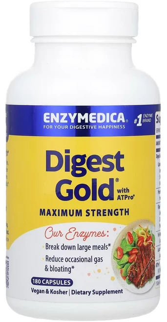 Enzymedica 다이제스트 골드 AT프로 캡슐, 180정, 1개 - 쿠팡