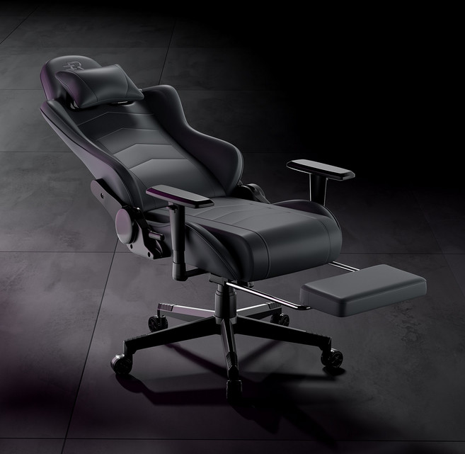 파리니 침대형 게이밍의자 컴퓨터 가죽의자 리클라이너 사무용, 그레이