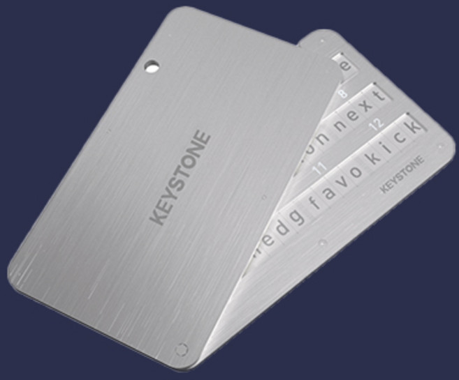 키스톤 타블렛 스틸 암호화폐 콜드월렛 복구코드 니모닉 백업 보관함 mnemonic