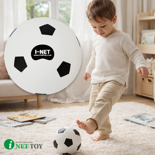 [아이넷] 말랑말랑 미니 축구공, 1개, 화이트