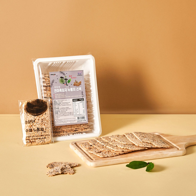 [안성들풀] 정가네 가마솥 천마흑임자 누룽지 스낵 100% 국내산 쌀 전통 누룽지 과자 대용량 1박스 24개, 500g