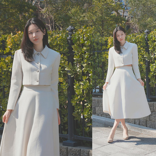 비비디아 Bibidia 봄신상 여성 정장 자켓 롱 치마세트 투피스 오피스룩 하객룩 고급원단 (S~2XL) 5456