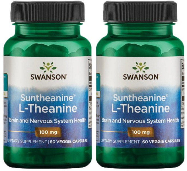스완슨 선테아닌 L-테아닌 100mg 베지 캡슐, 60정, 2개