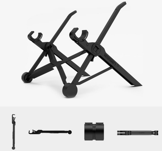 NEXSTAND 스탠드 V3 휴대용 노트북스탠드 거치대 받침대, 11.6-17.3인치_블랙(두께 2cm 이내), 1개
