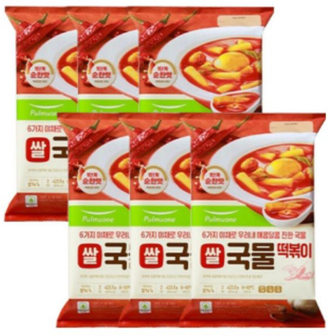 풀무원 국물 떡볶이 2인분 보냉백, 423.5g, 6개