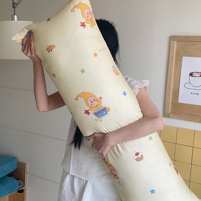 全棉抱枕純棉抱枕長條抱枕牀頭靠枕孕婦抱枕夾腿抱枕腰靠四季抱枕, tx全棉-小星星