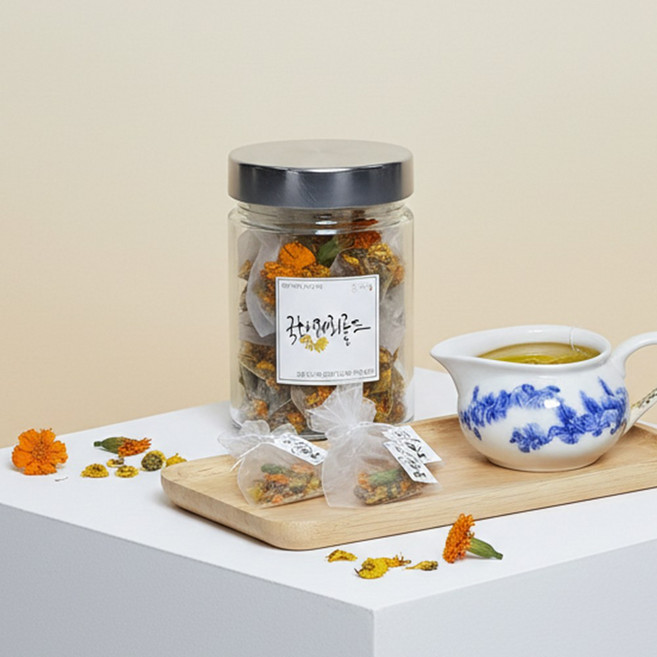 [몸사랑] 유기농 수제덖음 국화메리골드 블랜딩 티백, 1개, 12g