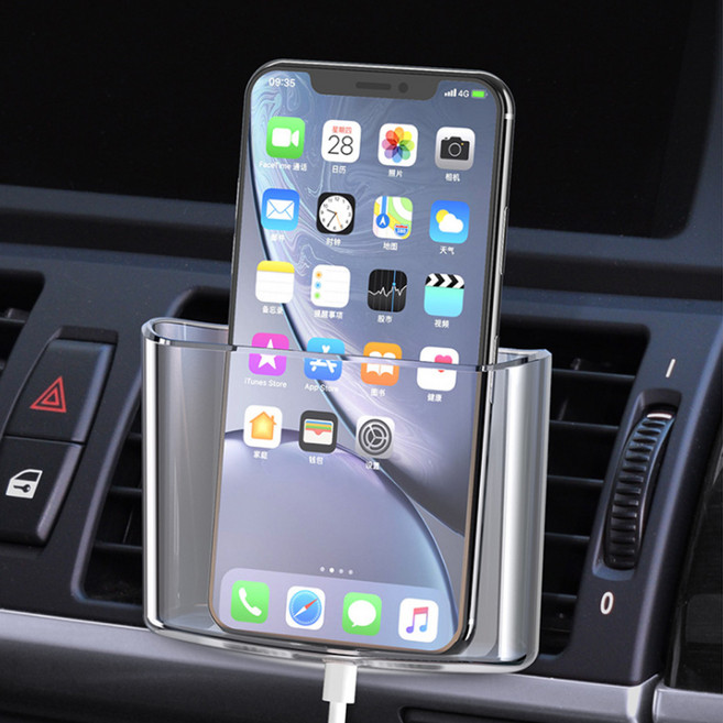 [무배]다름 차량용 송풍구 클리어 포켓 휴대폰 수납함, 단품, 1개