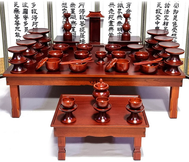 제기세트 물푸레 제기 + 제기함 + 제사 병풍 + 향로상 + 퇴주그릇 = 5종류, 1개