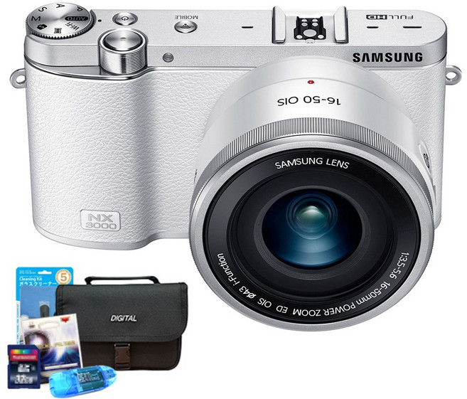 삼성카메라 NX3000+16-50mm 렌즈킷 미러리스 +고속64GB메모리+여행용가방+UV필터+리더기 풀셋트포함 k, 블랙, NX3000+16-50mm 렌즈셋