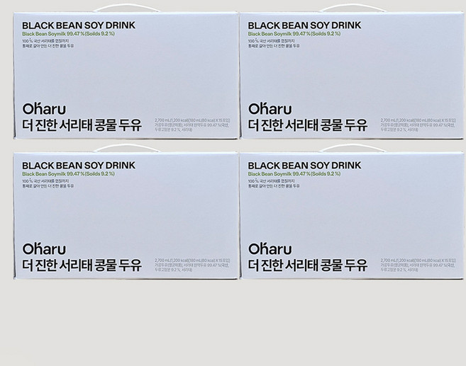 오하루 더 진한 서리태 콩물 두유, 60개, 180ml
