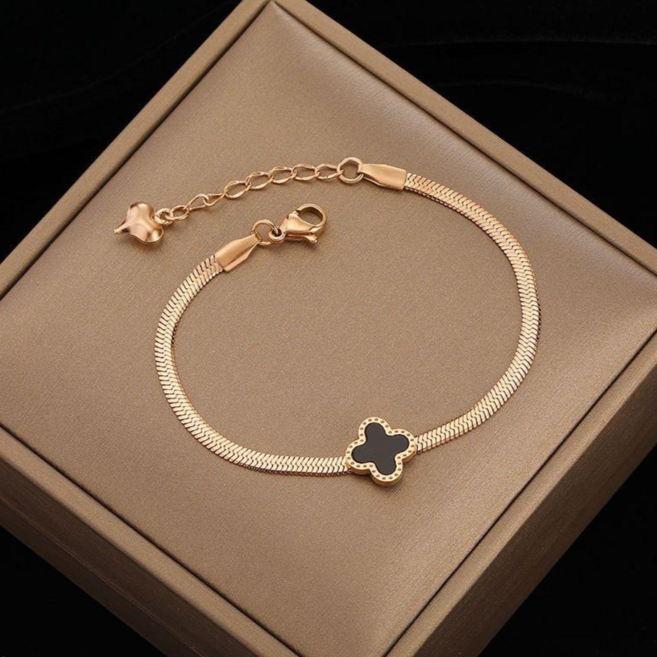 제이미랜드 세련미 로즈골드 행운네잎클로버 데일리 도금패션 팔찌