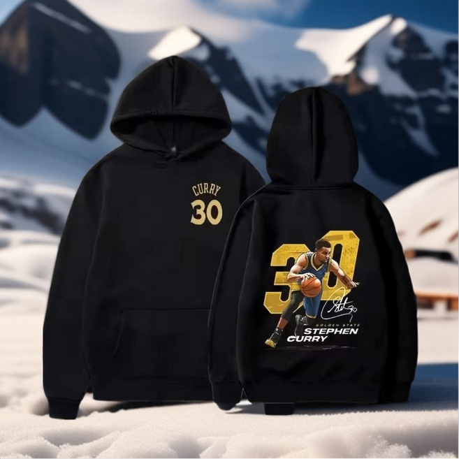 스테판커리 30번 프린팅 긴팔 후드 티셔츠 (골든스테이트 워리어스 후드티)