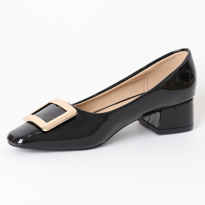 라블 스퀘어참 클래식 에나멜 미들힐