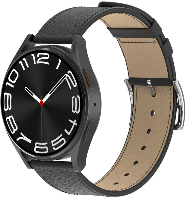 아이메이드잇 갤럭시워치 천연 소가죽 스트랩, 블랙, 1개