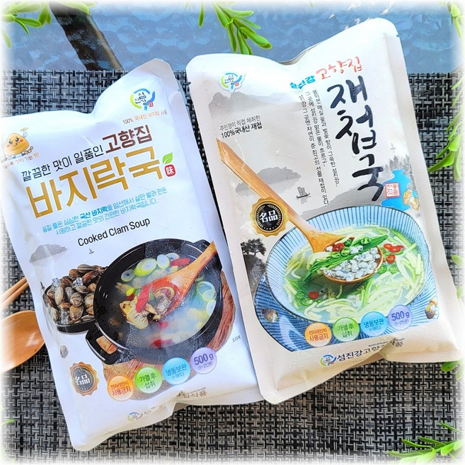 하동 섬진강 고향집 재첩국3팩+바지락국3팩 (국내산100%), 6개, 500g