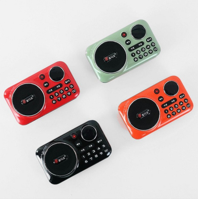 효디오 미니 소형 등산 휴대용 캠핑 부모님 선물 효도 라디오, 블랙+인기트롯100곡+충전선+이어폰+건강팔찌