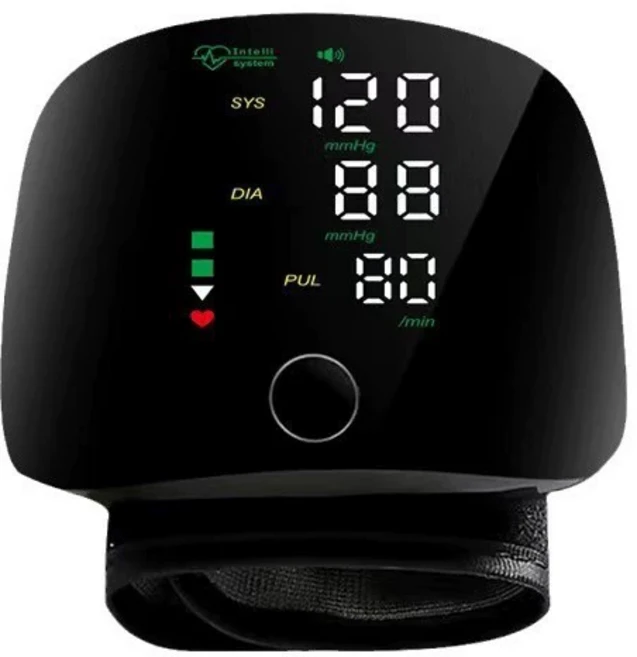 휴대용 가정용혈압측정기 충전식 원터치 스마트LED 디스플레이 손목형 자동전자 혈압계, 1세트, SJ0592