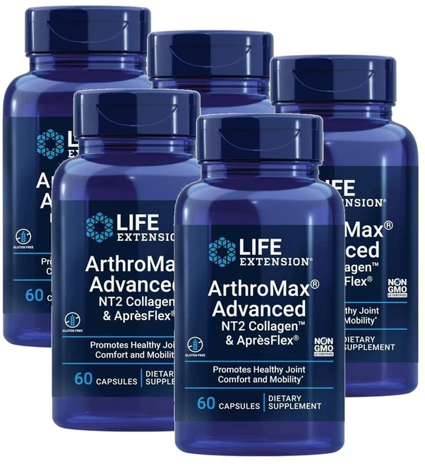 라이프 익스텐션 아쓰로맥스 어드밴스드 NT2 콜라겐 앤 ApresFlex 캡슐 Life Extension ArthroMax Advanced, 60정, 5개 - 쿠팡