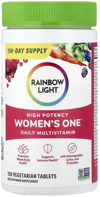 단백질 비타민 철분 마그내슘 칼슘 Rainbow Light Women's One™ 데일리 종합비타민 고효능 베지 정제 150정 고루고루섭취해주세요, RainbowLightWomensOne데일리종합비타민고, 1개 - 쿠팡