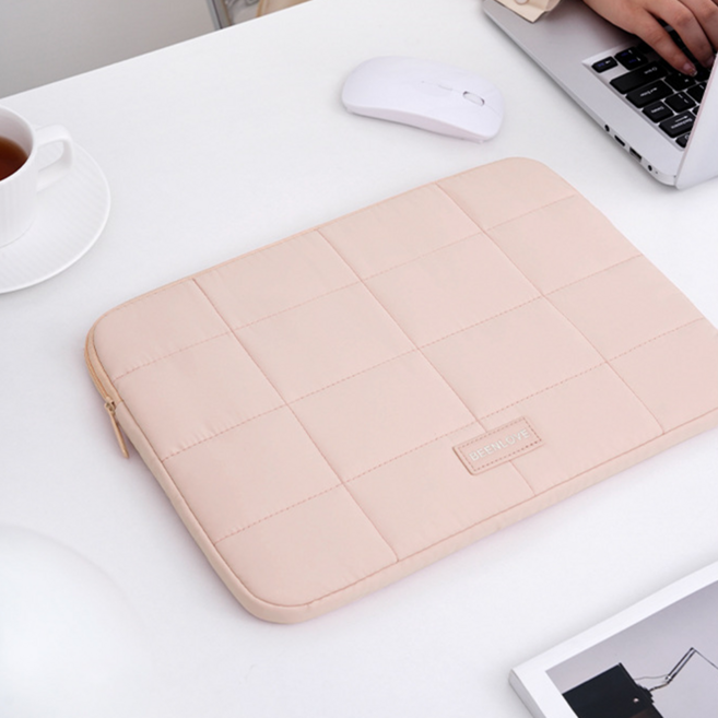 베리어튼 퀼팅 노트북가방, 핑크, 1개