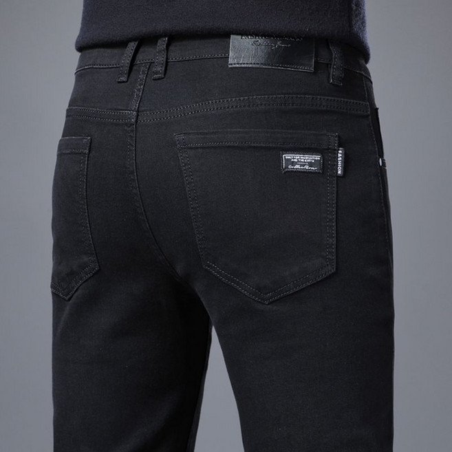 Neirny 남성 빅사이즈 데님팬츠 봄가을 간절기 스판 일자핏 슬림핏 데일리 비즈니스 캐주얼 와이드 빈티지 작업복 청바지