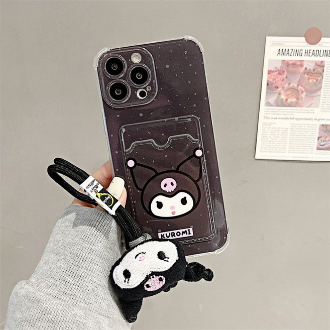 갤럭시 A17 카드 수납 휴대폰 케이스 + 인형 스트랩 세트 D570