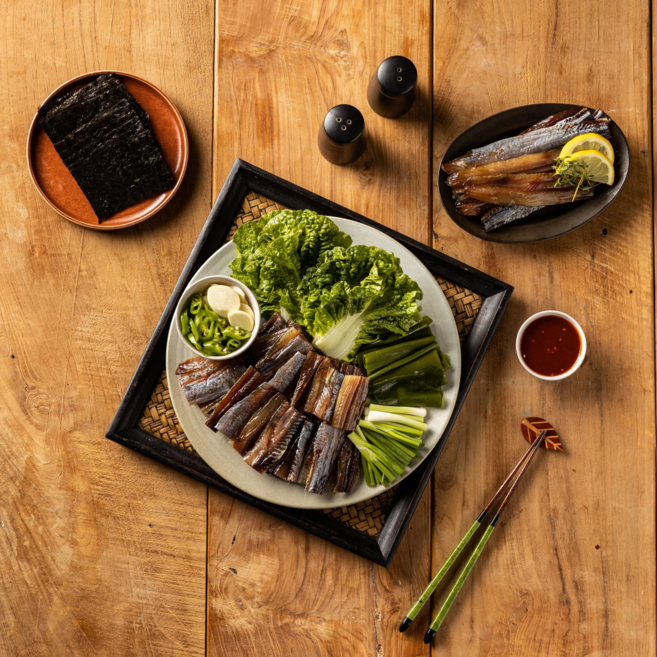 HACCP 포항 구룡포 청어 과메기 야채세트 미니 소 중 대, 중 (3~4인용) 야채세트, 1개