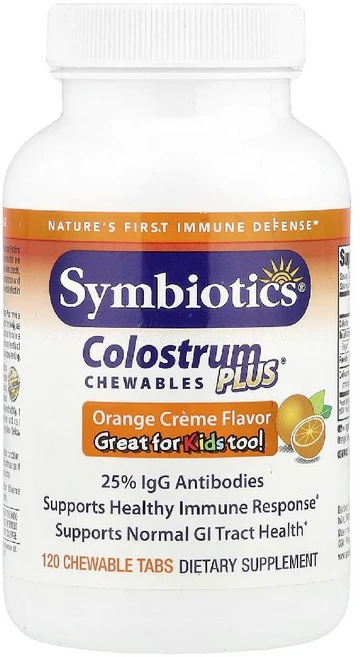 Symbiotics Colostrum 플러스 오렌지 크림 츄어블 120정, 1개 - 쿠팡
