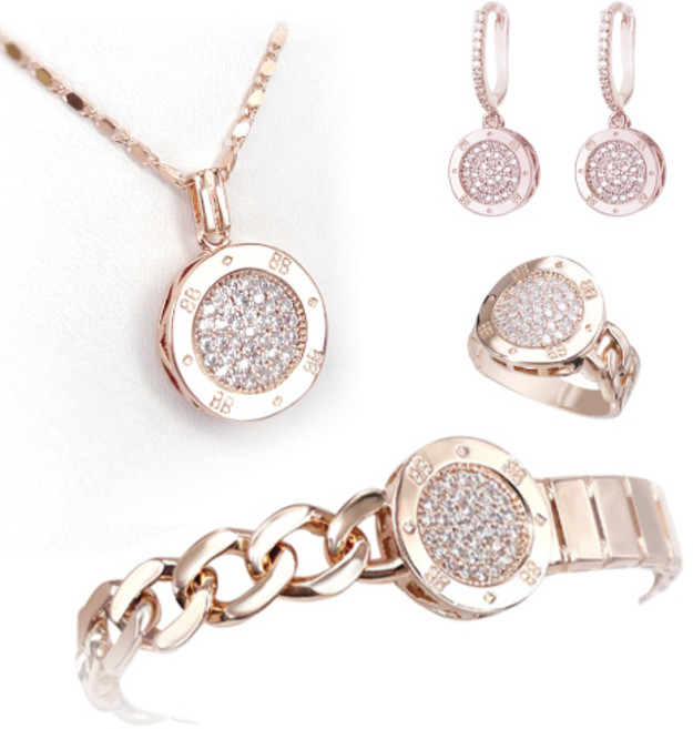 루나 데일리 체인 포인트 로즈골드 반지 귀걸이 목걸이 팔찌 4종
