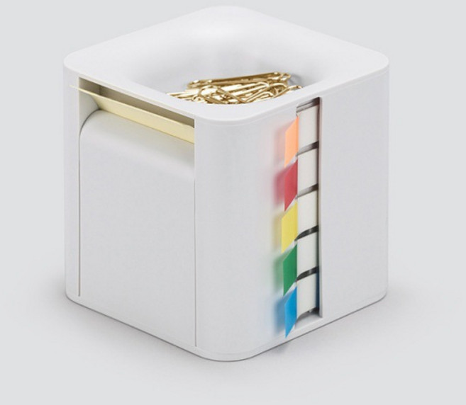 [데스크랩] 롤 메모지 인덱스 큐브 디스펜서, 1개, 화이트