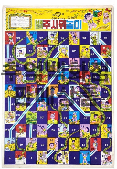 원본 뱀주사위놀이+주사위 (옛날종이놀이), 1개