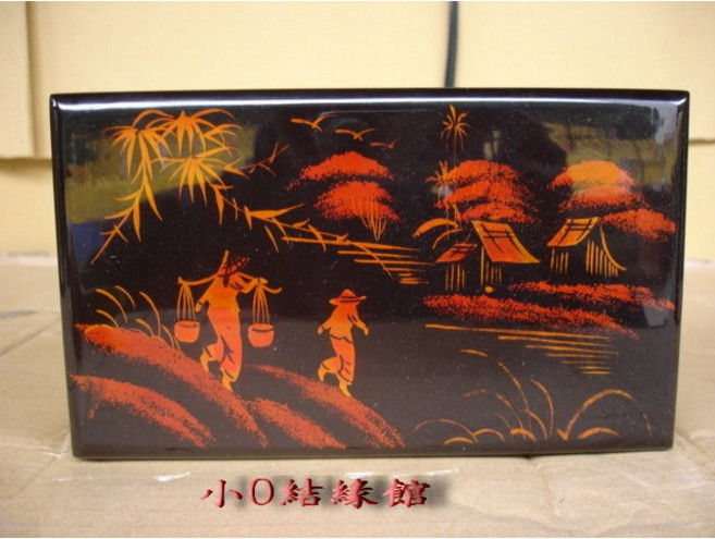小O結緣館 仿古漆器珠寶盒 收納盒, 1個