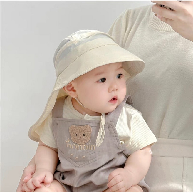 백백이나라 유아용 UV 플랩캡 캠핑햇