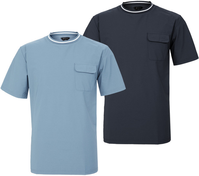 [투엘라] (1+1) 남성 우븐 스트레치 반팔 티셔츠_플렉시블 나일론 골프 스포츠웨어 데일리 반팔티