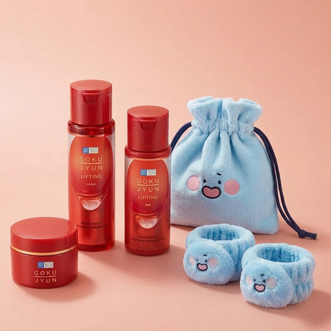 하다라보 증정물빵이굿즈2종 고쿠쥰 리프팅 3종 세트 로션 + 밀크 크림, 하다라보 증정물빵이굿즈2종 고쿠쥰 리프팅 3종 세트,