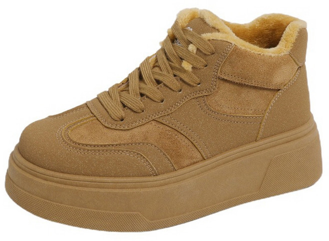 꾸꾸지민 따뜻한 키높이 통굽 워커 스니커즈