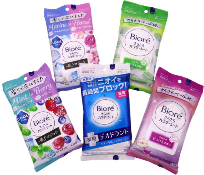 비오레 사라사라 파우더시트 비누향3개+시트러스향3개+데오드란트3개 총9개, 1개