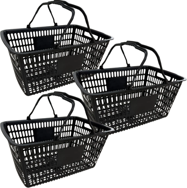 나코 플라스틱 쇼핑바구니 마트 다용도 목욕 왕대, 3개, 왕대(검은색)