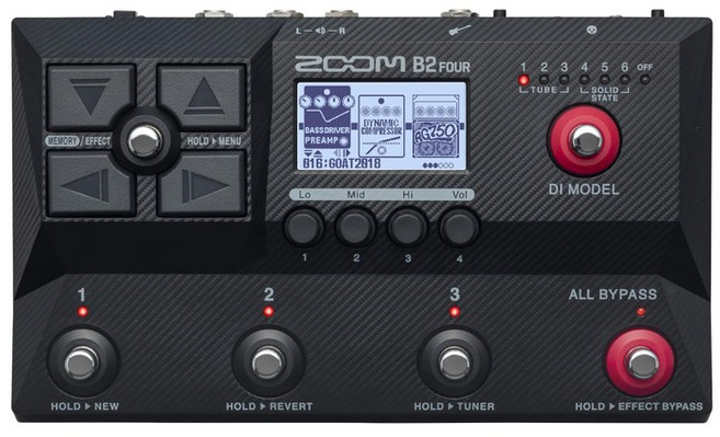ZOOM 줌 베이스용 이펙트 & 앰프 에뮬레이터 멀티 레이어 IR 기능 탑재 2023년 발매 B2 FOUR, 상세페이지 참조, 1개