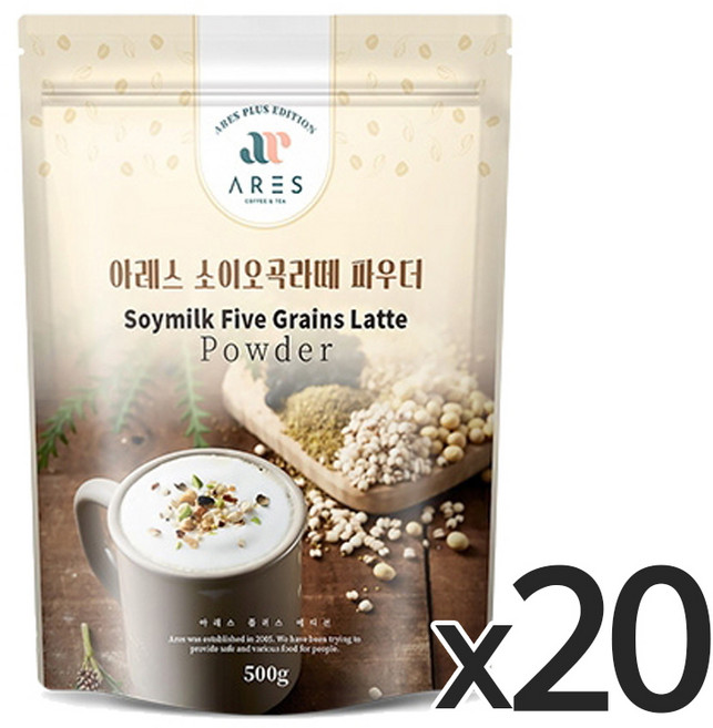 아레스 소이오곡 라떼 파우더 500g 20개, 1개입